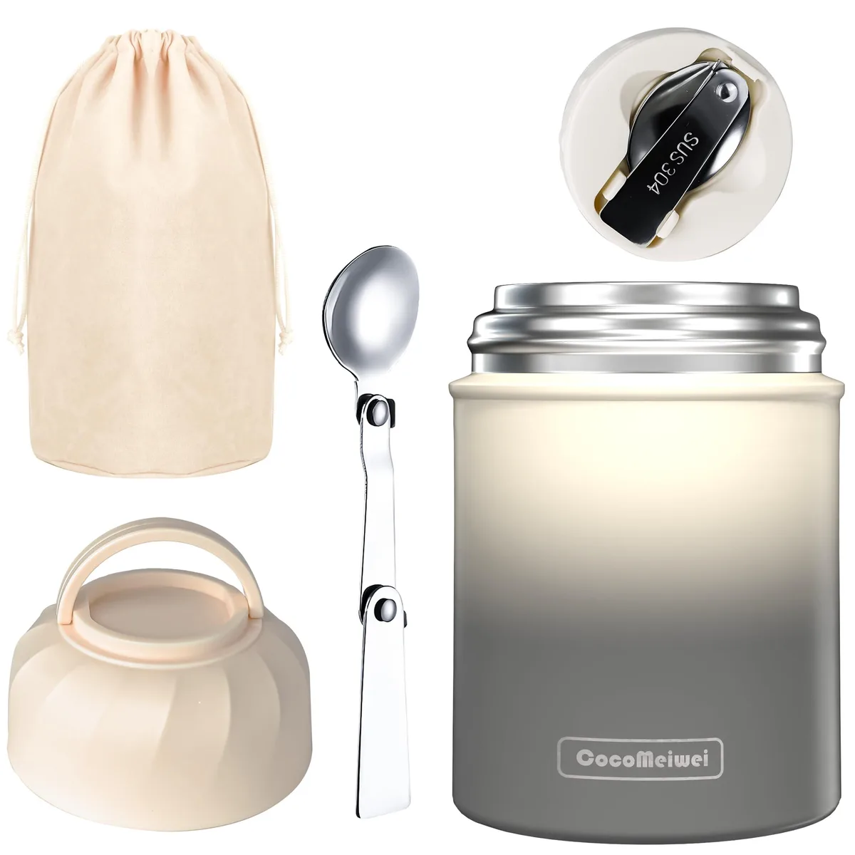 Brentwood MUG 17oz Thermo Pot Black&White — product photo