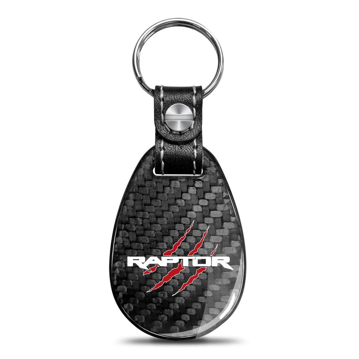 iPick Image, LLC iPick Image, LLC Ford F-150 Raptor Carbon Fiber Key Chain with Leather Strap — product photo