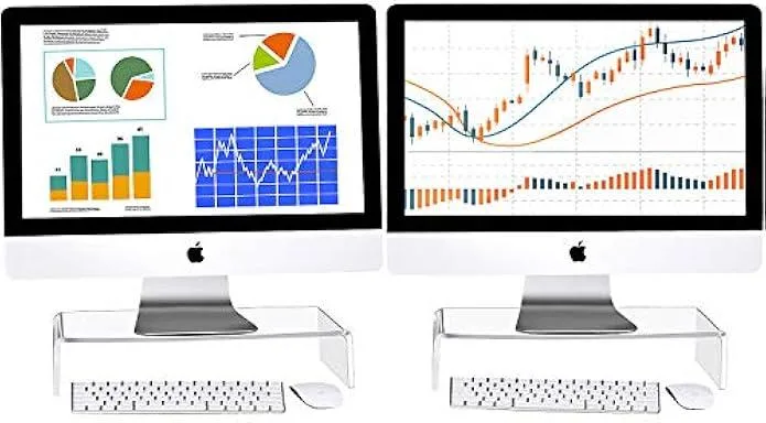 TAURKENAM TAURKENAM 2-Piece Clear Acrylic Monitor Stand Office Equipment — product photo
