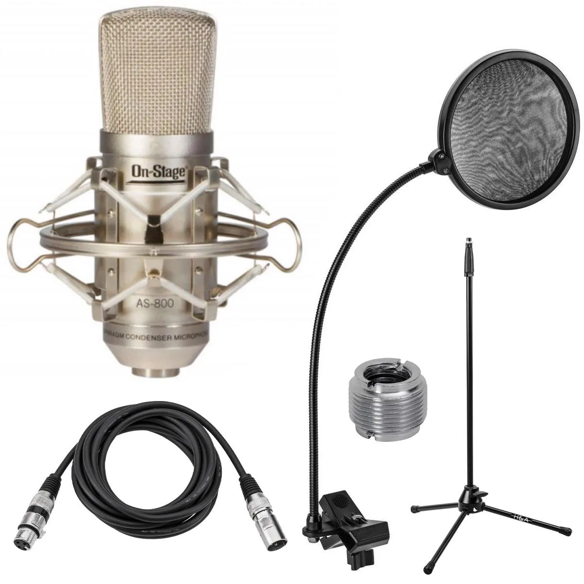 On-Stage On-Stage AS800 Large-Diaphragm FET Condenser Microphone Bundle — product photo