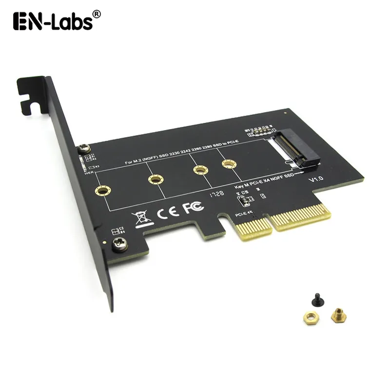 EN-Labs EN-Labs PCIEM2NVME M.2 NVMe PCIe x4 Data Adapter Full-profile Bracket — product photo