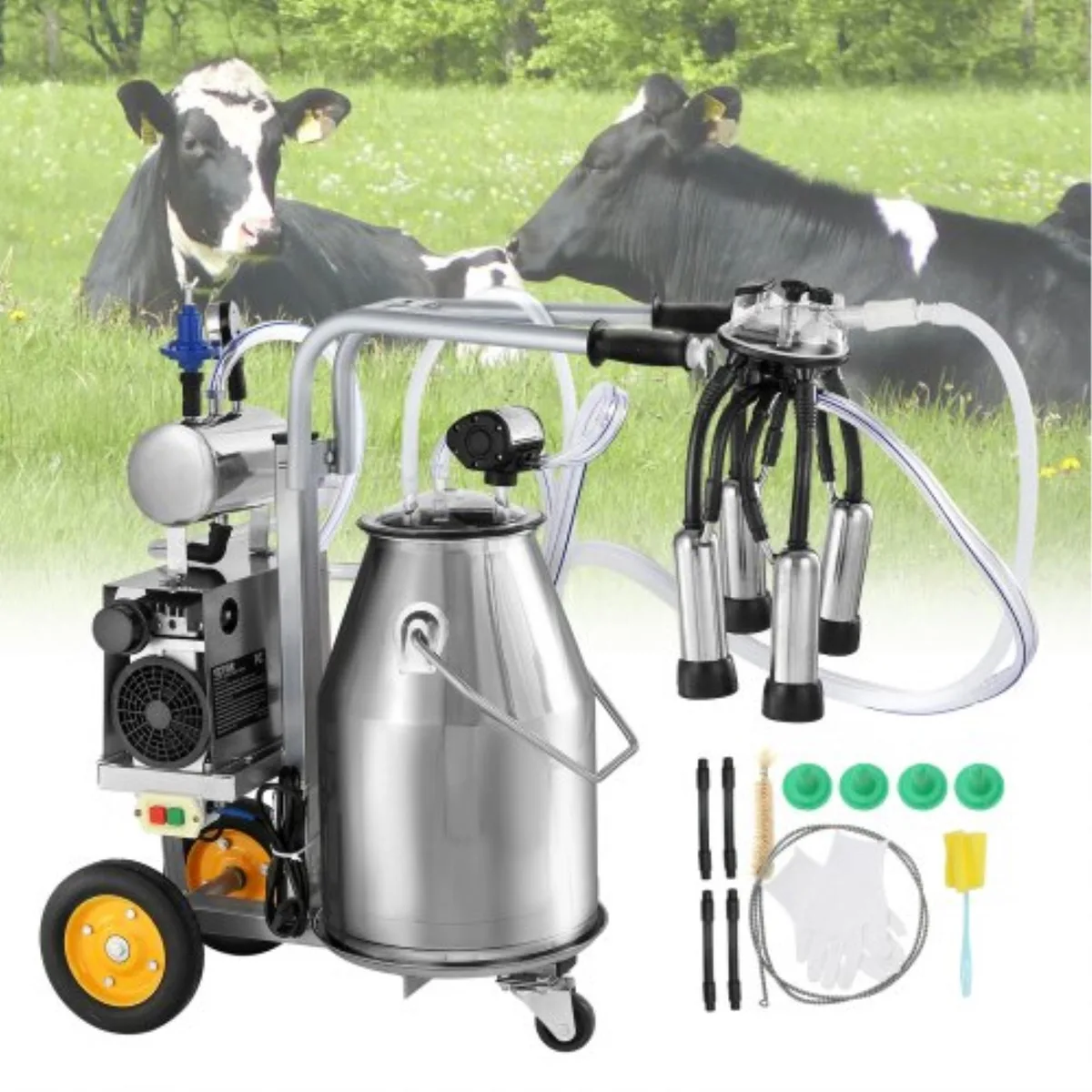VEVOR VEVOR Electric Cow Milking Machine 25 L 304 Stainless Steel Bucket 550W — product photo