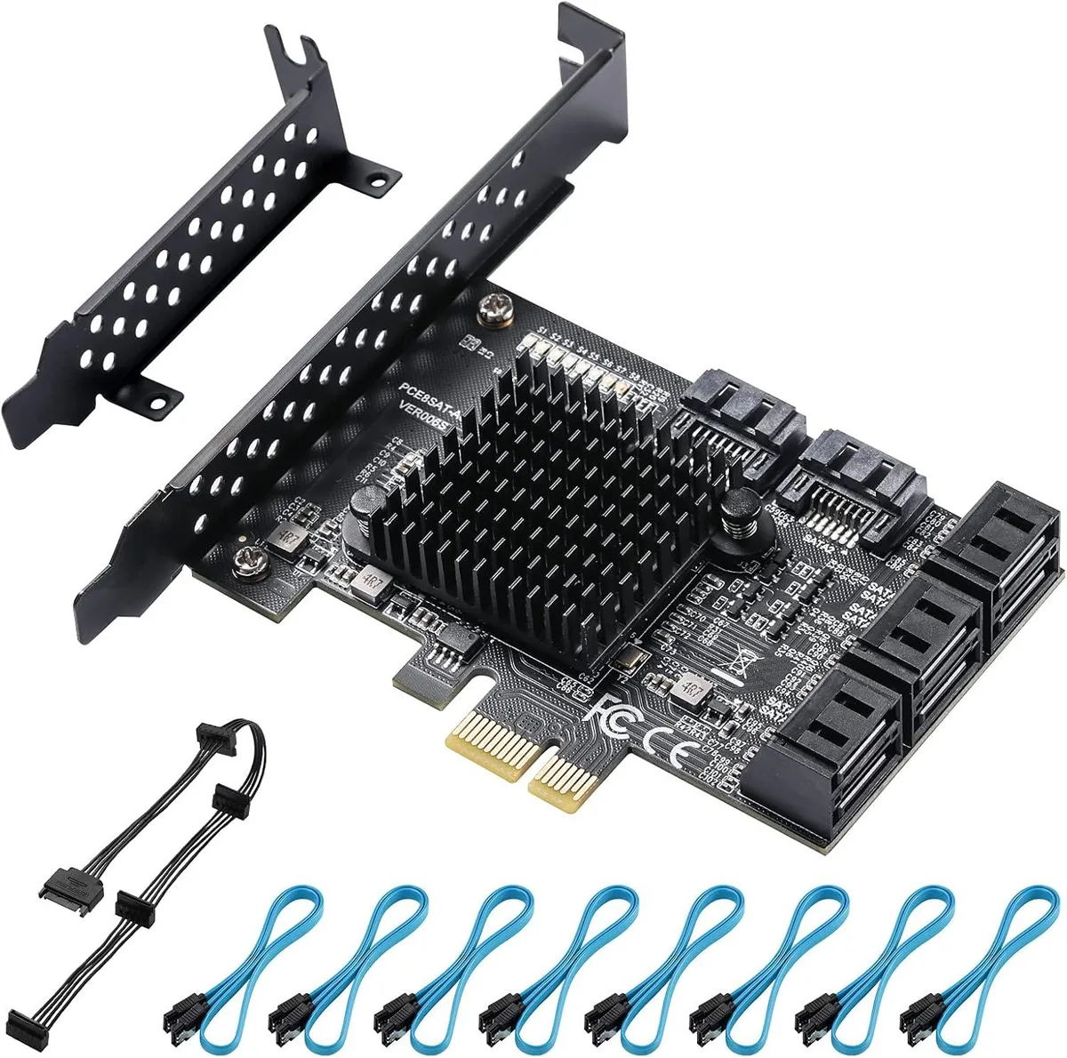 LSI LSI 8-port SATA network card with low-profile bracket — product photo