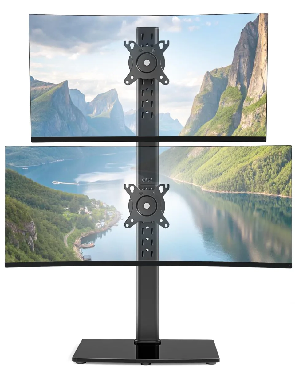 Adafruit Adafruit Vertical Dual Monitor Stand 17-34" 33.3" Pole 12 Height 75/100 VESA — product photo