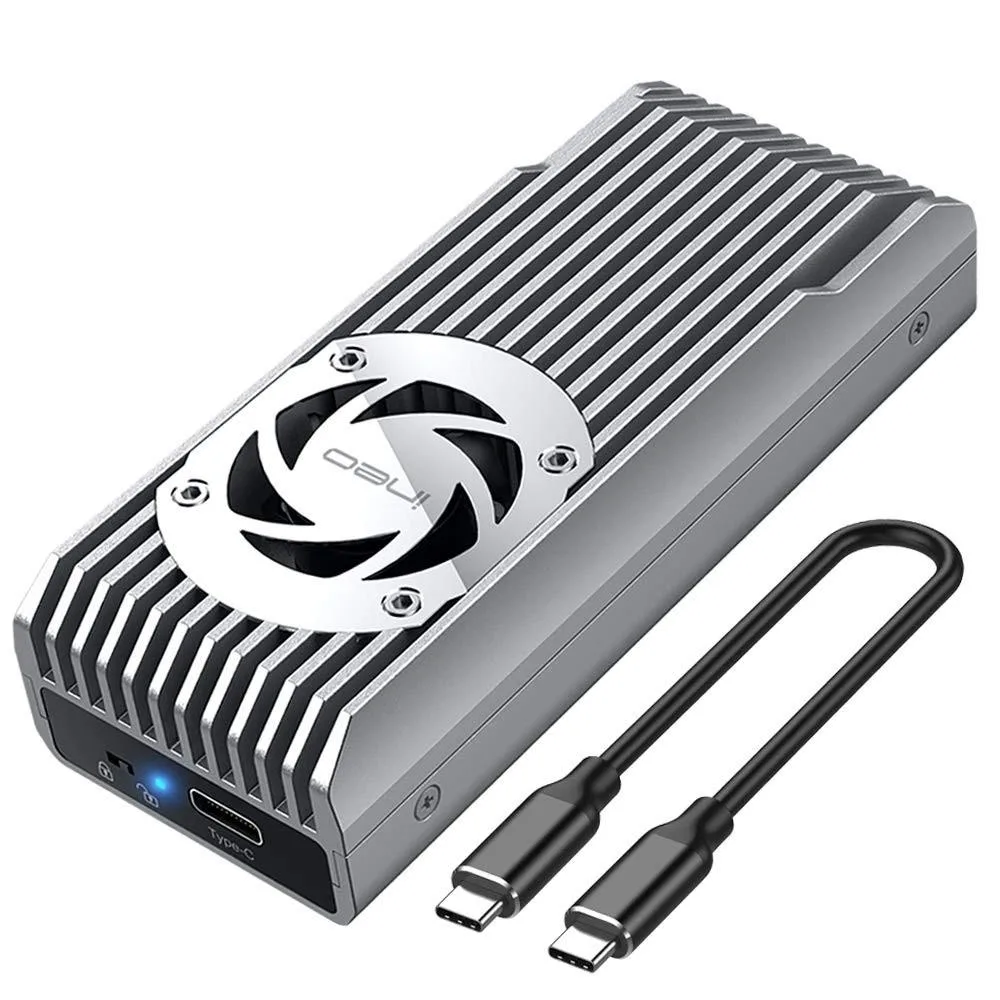 INEO INEO 20G USB 3.2 Gen 2x2 Type-C NVMe M-Key Enclosure with Fan — product photo