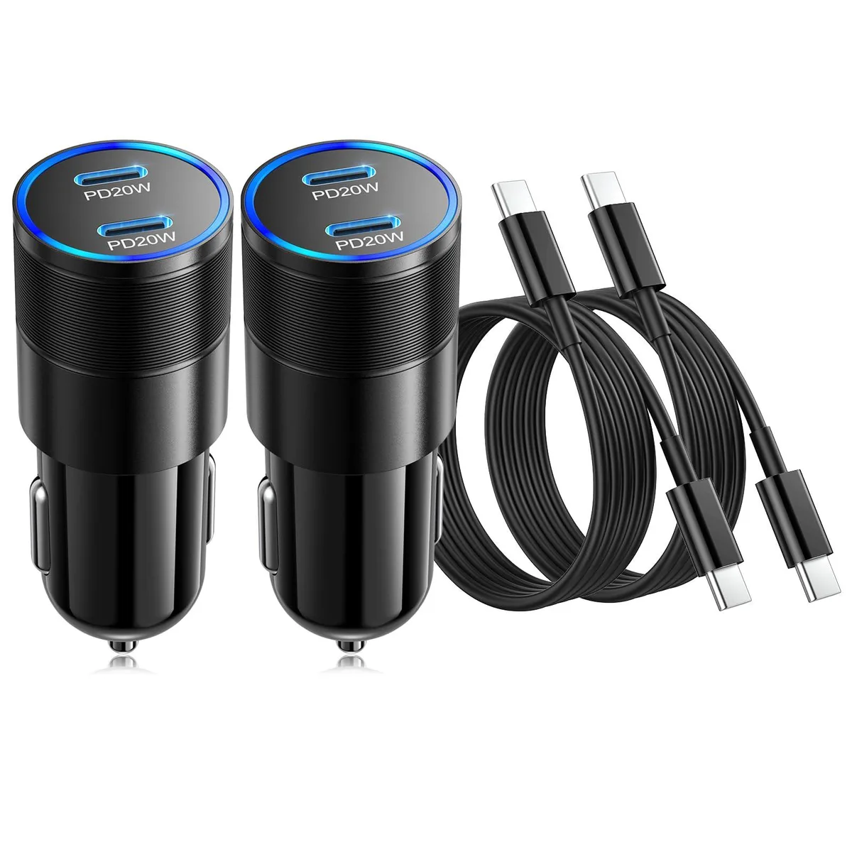 OKRAY BHCC03 40W Dual USB-C Car Charger PD3.0 Black — product photo
