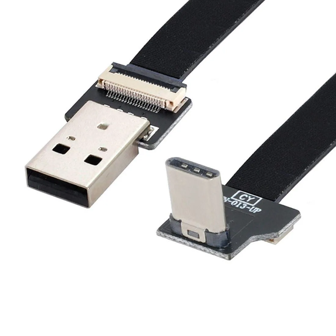 LORDWORLD LORDWORLD USB-C Flat Cable 2.0 Male to Male 90° UP Angled 200CM Assembly Required — product photo