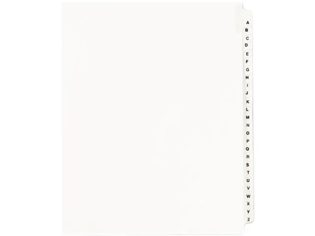Avery Avery 1400 Legal Side Tab Divider A-Z Letter White 11 x 8 1/2 Set — product photo