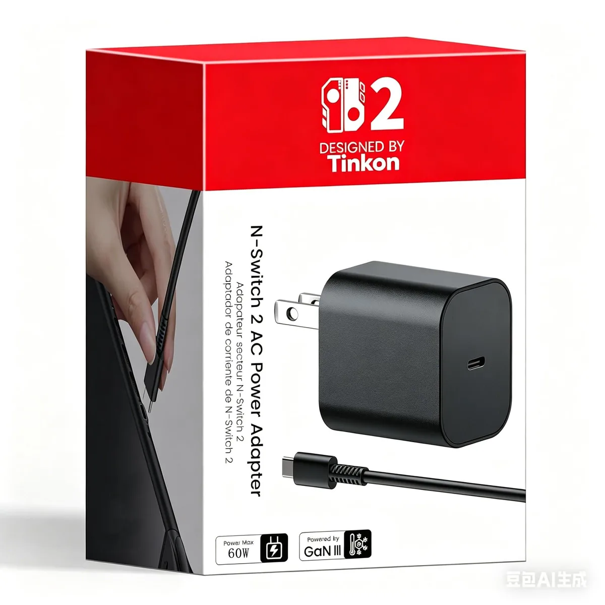 Tinkon SK90200325 60W AC Adapter 20V 3A 5ft USB-C Cable — product photo