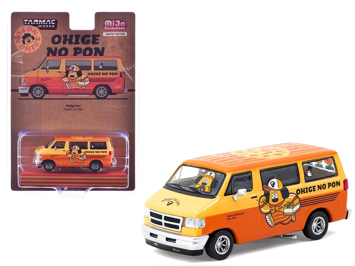 Tarmac Works Tarmac Works Dodge Van Ohige no Pon Orange Two-Tone Global64 1/64 Diecast Hobby Collectible — product photo