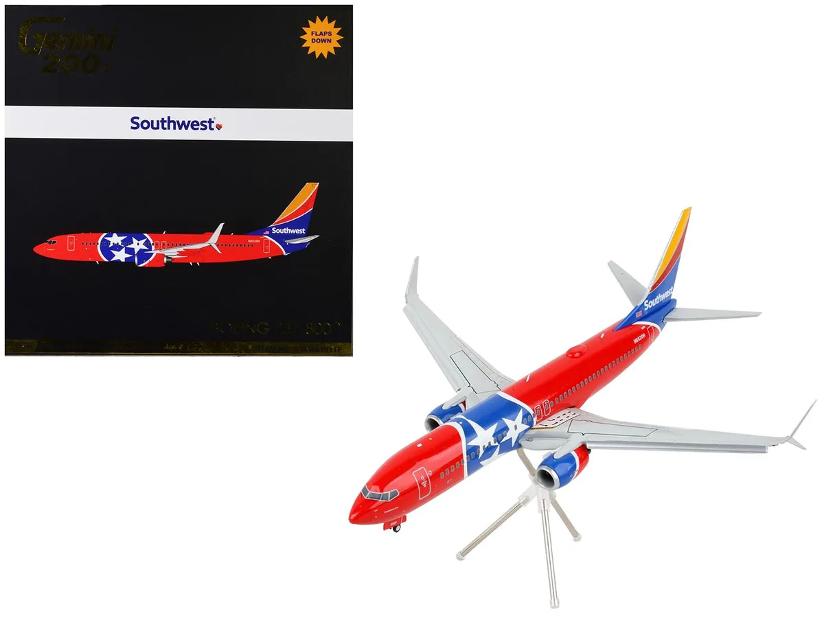 GeminiJets GeminiJets Boeing 737-800 "Tennessee One" Flaps Down 1/200 Diecast Hobby Collectible — product photo