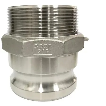 3 inch 316 stainless steel male adapter coupling MNPT thread 3 15 16 inch overall length