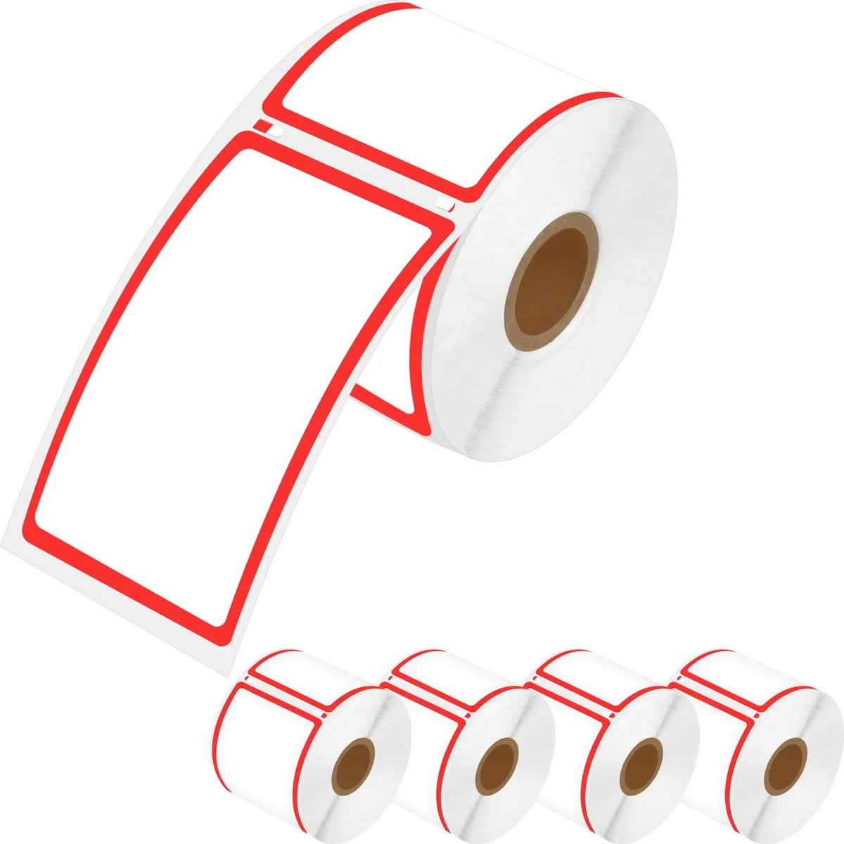 GREENCYCLE GREENCYCLE DM-30344 label 5 rolls 2-5/16" x 4" 300/roll red frame — product photo