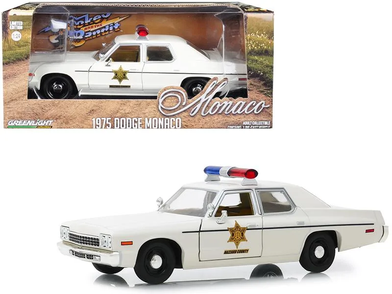 GREENLIGHT GREENLIGHT 1975 Dodge Monaco Cream "Hazzard County Sheriff" 1/24 Diecast Hobby Collectible — product photo