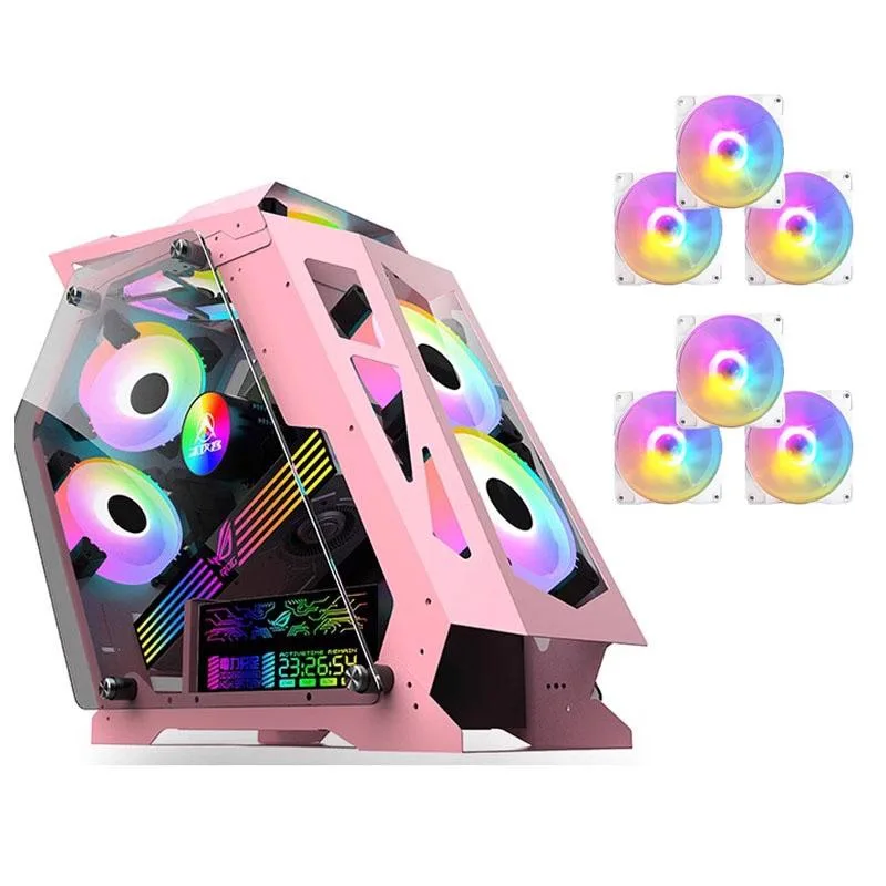 Corn Electronics Corn Electronics Alien Irregular Opened PC Case Pink 560*220*430mm — product photo