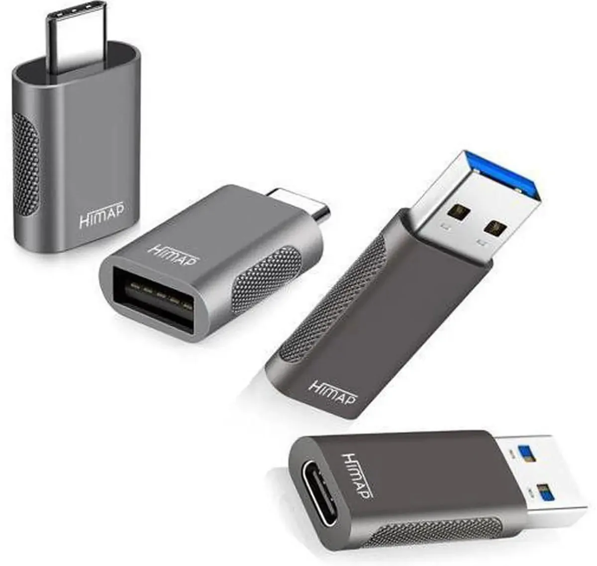 SMUGDESK SMUGDESK 4-Pack USB Converters 2×USB-C Female to USB-A Male 2×USB-A Female to USB-C Male — product photo