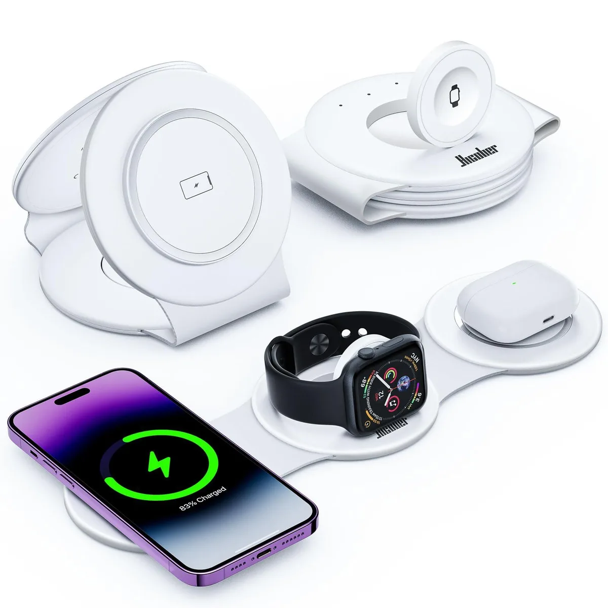  Hicober W313 3-in-1 Wireless Charger B-White 18W — product photo