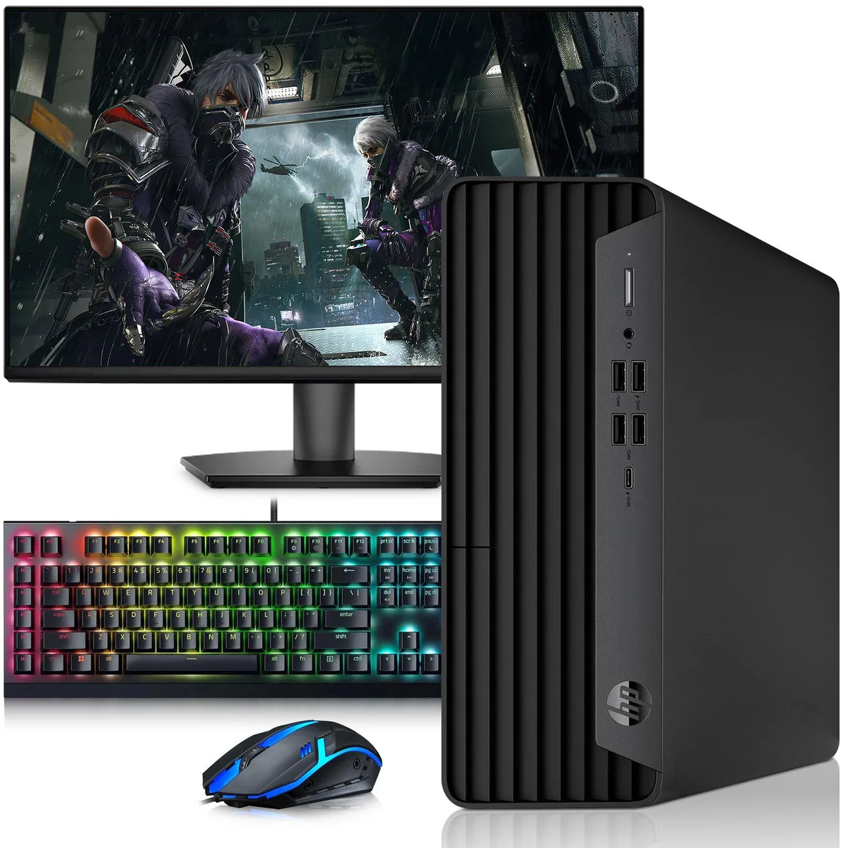 HP HP G6 Gaming Desktop PC i5-10500 16GB 512GB GT 1030 24in Monitor Win 11 Pro — product photo