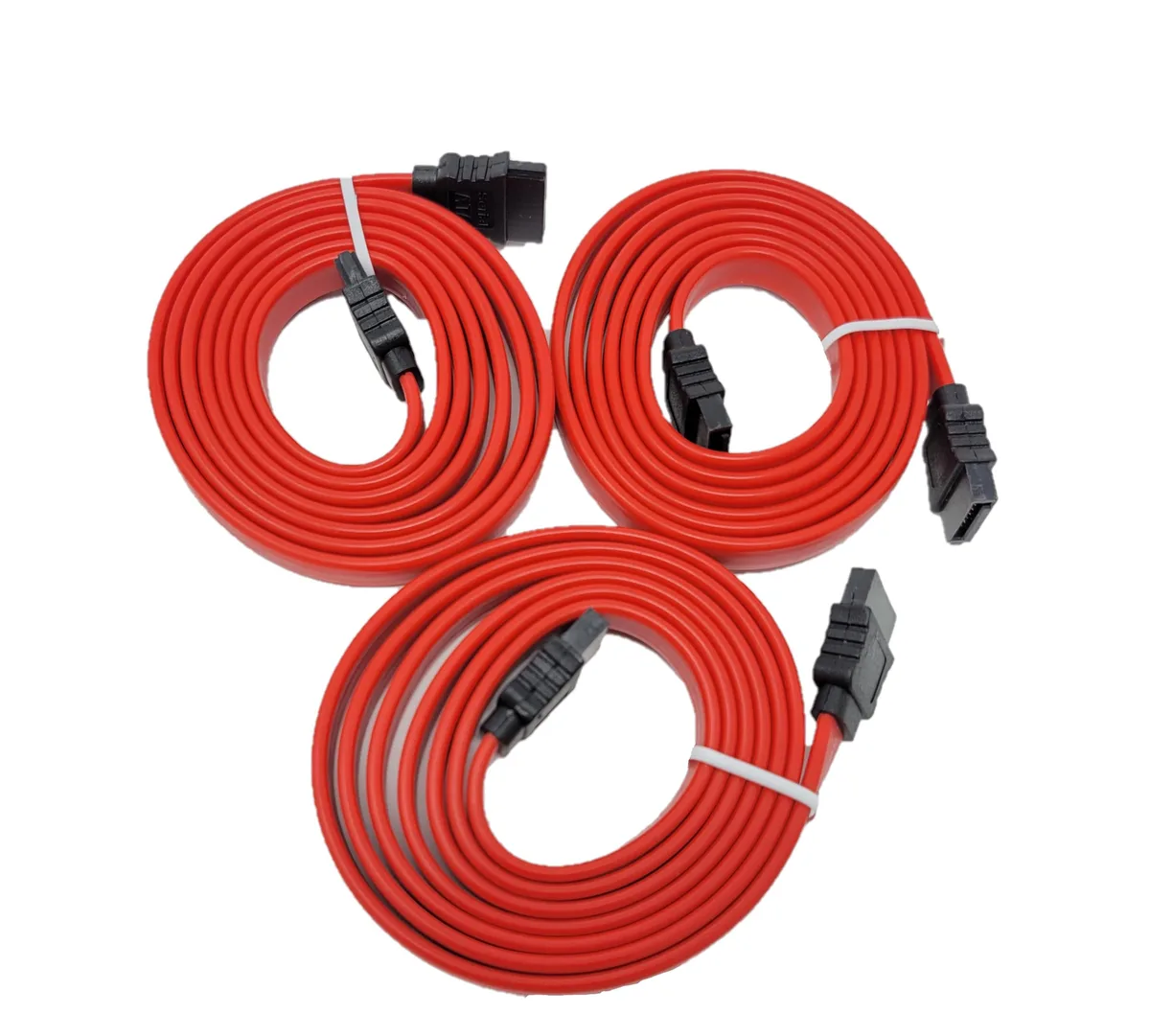 Micro Connectors Micro Connectors 1 Meter SATA III Straight Data Cable 3-Pack Red — product photo