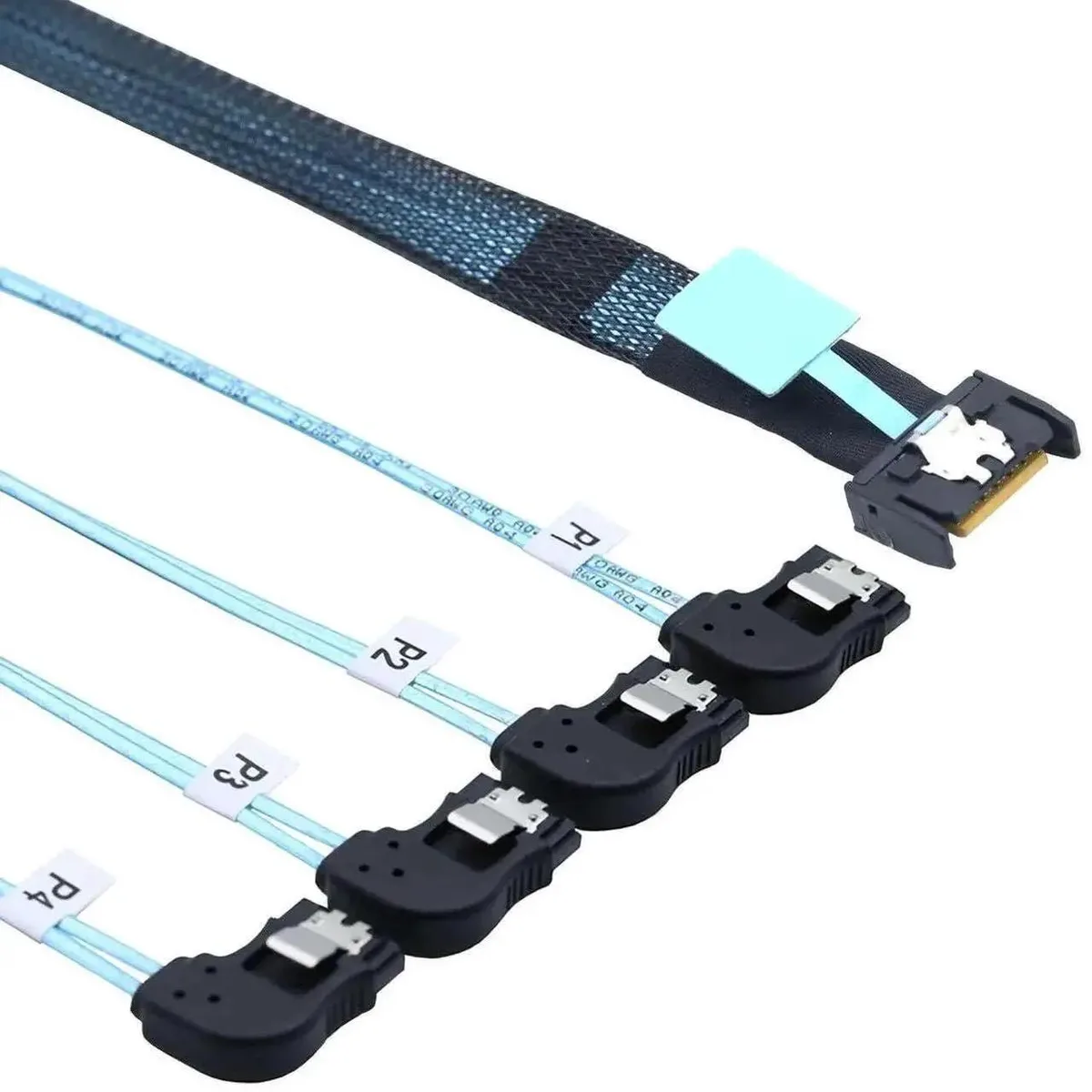SMUGDESK SMUGDESK SFF-8654 38Pin Left Angle to 4 SATA 80cm — product photo