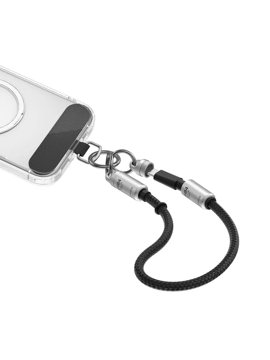 Fervit Fervit USB4 cable lanyard 30cm 80Gbps 240W 8K@60Hz silver — product photo