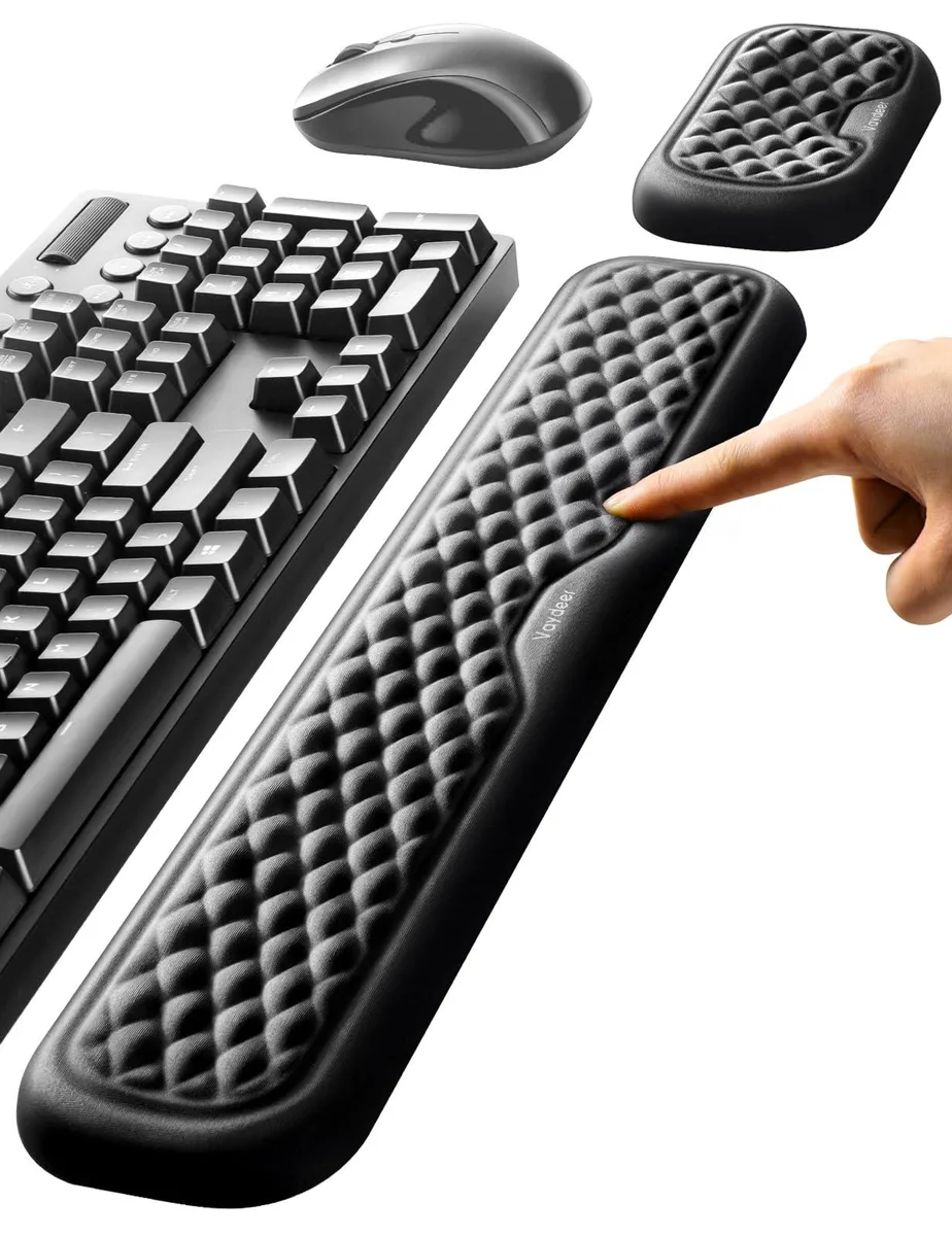 Vaydeer STA#021 Wrist Rest Set Keyboard Mouse 17.32x3.15 in Memory Foam Lycra — product photo
