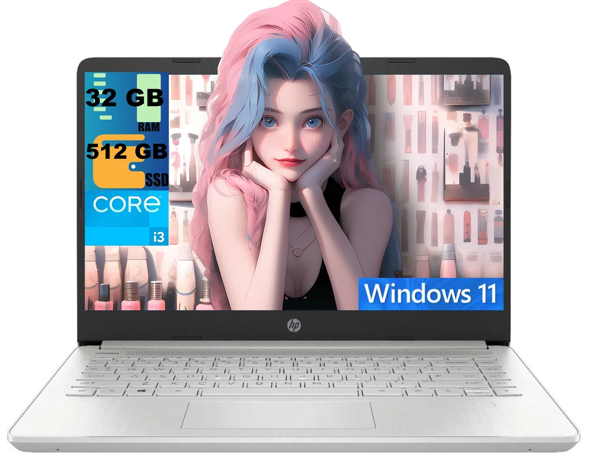 HP HP 14 Raider laptop i3-1115G4 32GB 512GB Silver — product photo