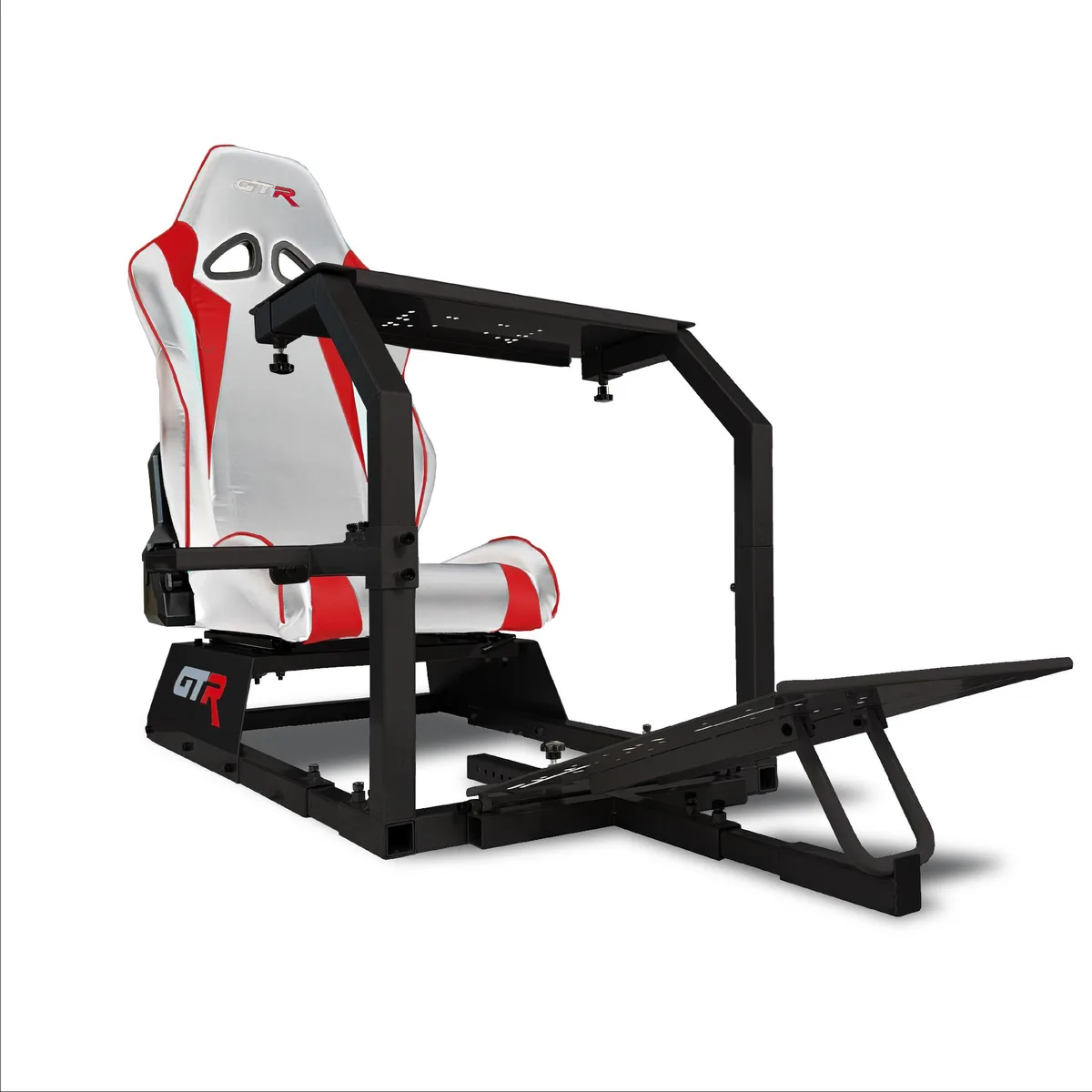 GTR Simulator GTR Simulator GTA Cockpit sim rig with White Red seat — product photo