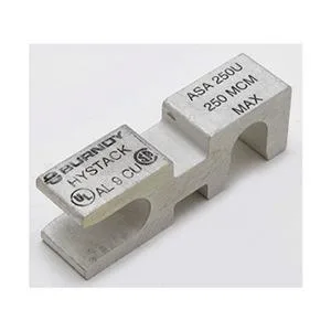 Burndy aluminium stacking adaptor, 1 inch wide, hex head, two conductor ports