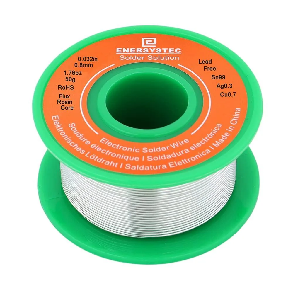  Lead-Free Solder Wire Sn99 Ag0.3 Cu0.7 0.8mm 50g Rosin Core — product photo