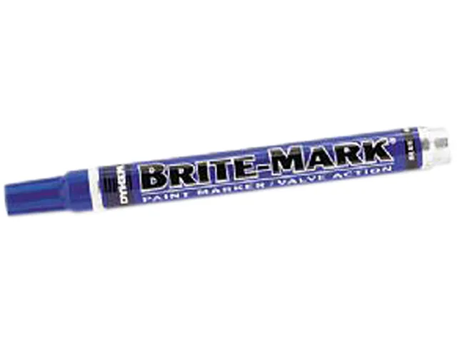 Blue liquid paint marker with aluminium barrel and clip