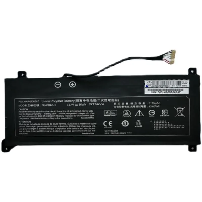 Rectangular black lithium-ion laptop battery, 36Wh 11.4V