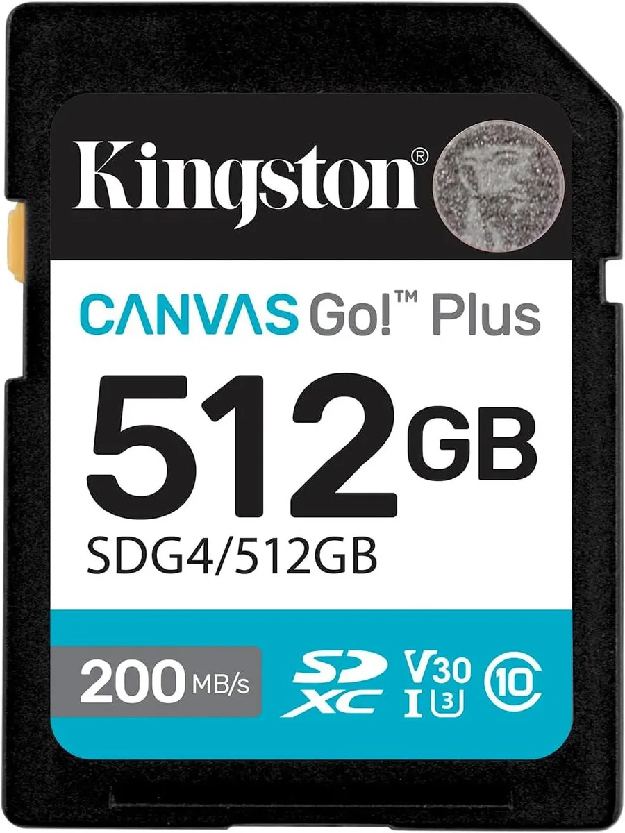 Kingston Technology Corp. Kingston Technology Corp. SDXC Canvas Go Plus (SDG4) 512GB memory card — product photo
