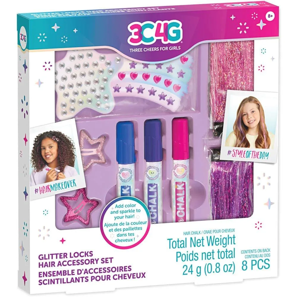 Make It Real Make It Real Glitter Locks Hair Accessory Set 8pcs MIR10066 — product photo