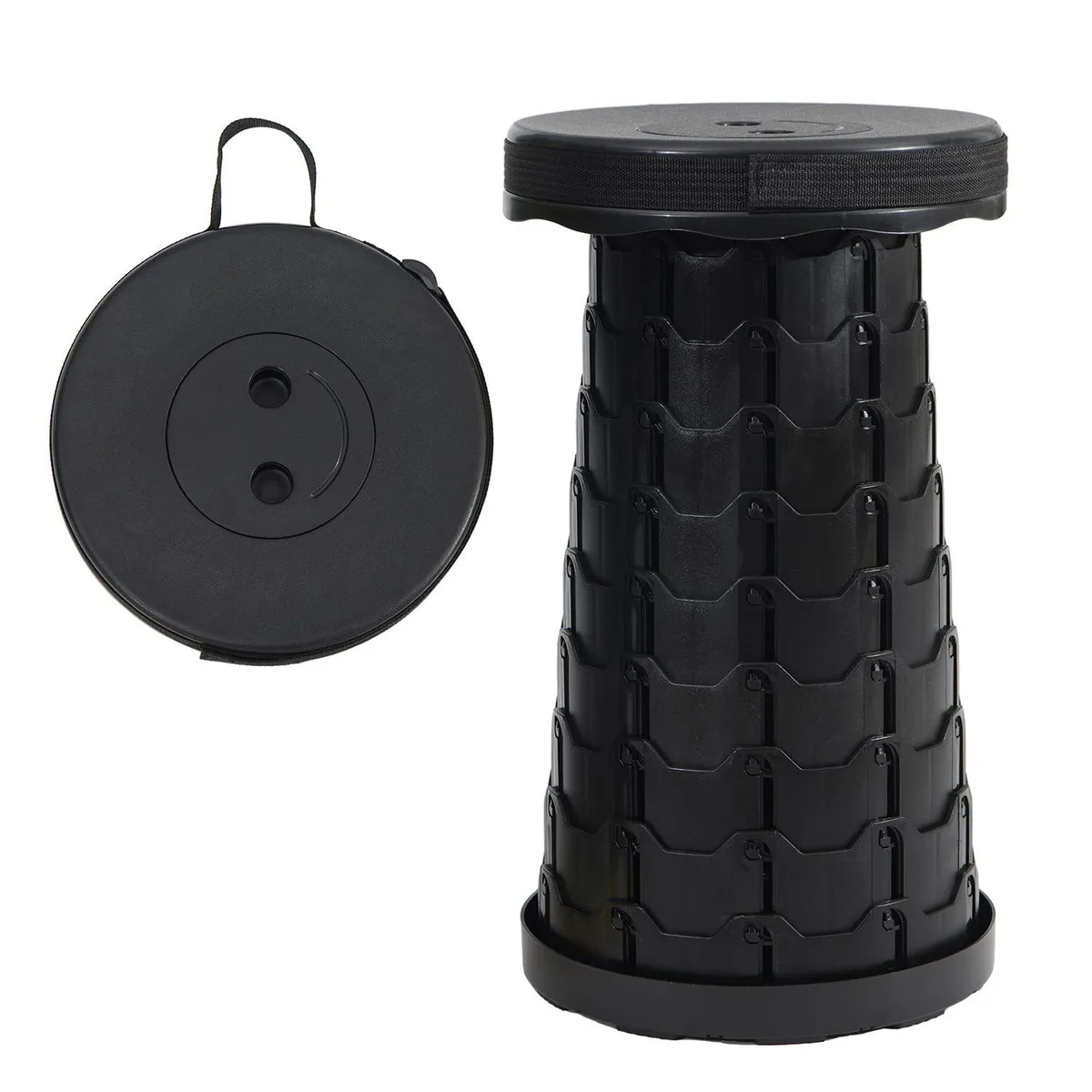  Baldwin Portable Telescoping Foldable Stool Black 250 lbs 2.6 lbs 9.8 in 17.7 in 12 Height — product photo