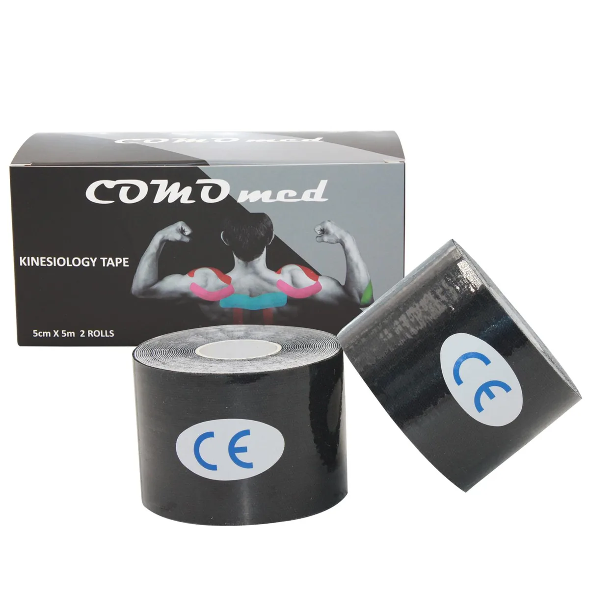 COMOmed COMOmed Kinesiology Tape Black 2 in x 16.5 ft 2 Rolls — product photo