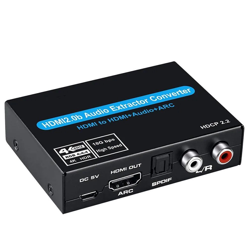 WRIARICH WRIARICH OZV8-2 4K 60Hz HDMI Audio Extractor Black — product photo
