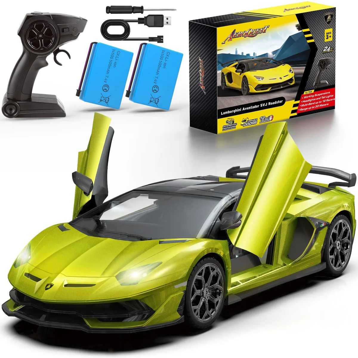  Lamborghini 1:14 RC Car Green 15 km/h 50 min — product photo