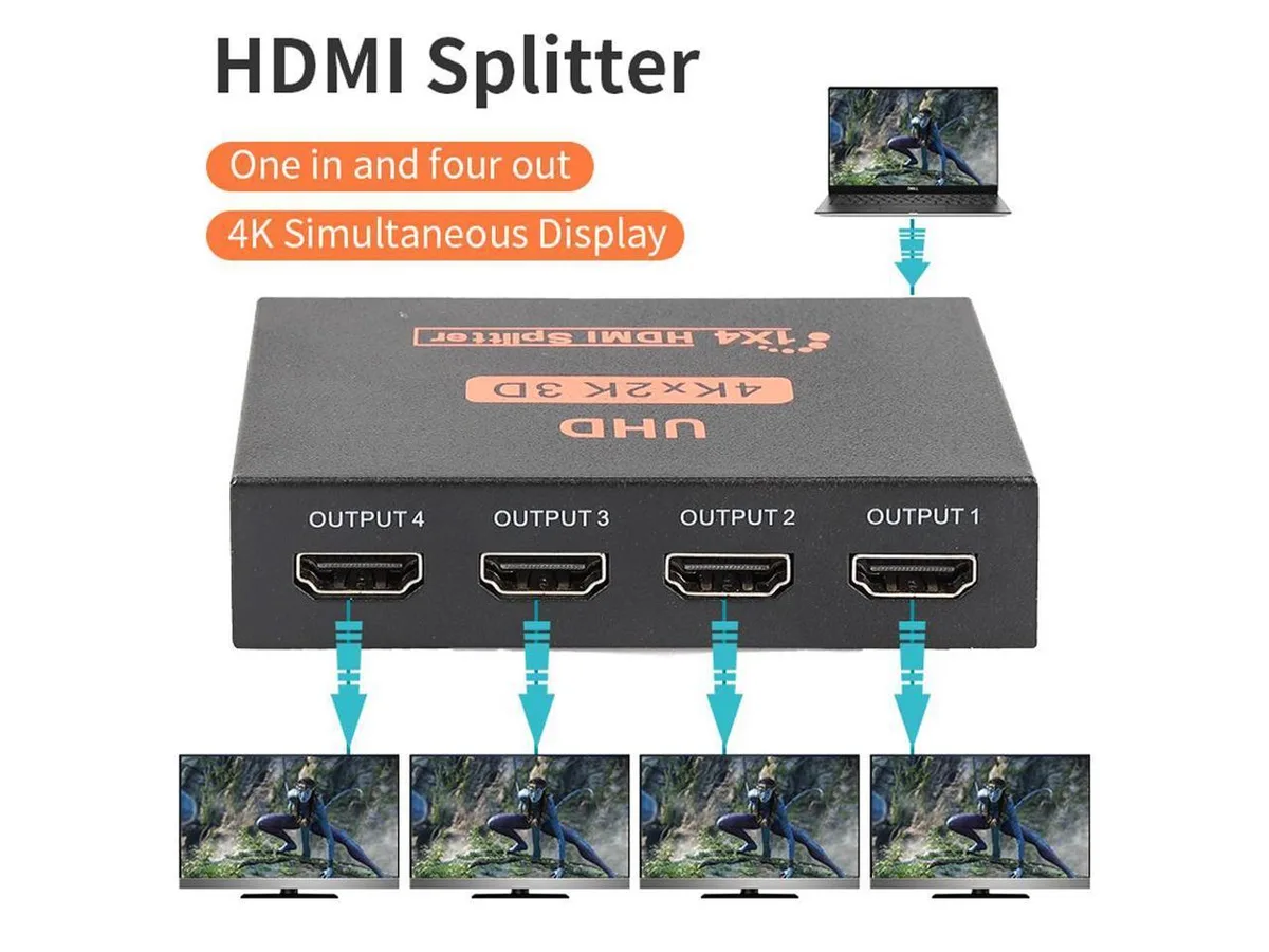 KEHIPI KEHIPI HDMI Splitter 1×4 4K@30Hz 1080P@60Hz KVM Switch — product photo
