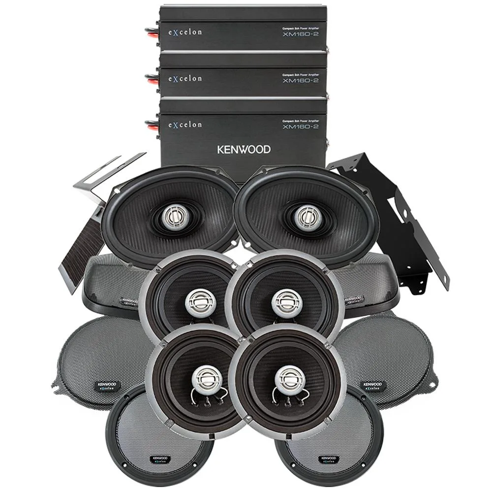 KENWOOD KENWOOD P-HD5UTRG 3-amplifier 3-speaker audio package 6.5" 6x9" 2014-up Harley Davidson Road Glide Ultra — product photo