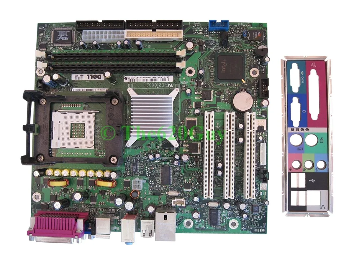 Green rectangular Dell system board CF458 for Dimension 1100