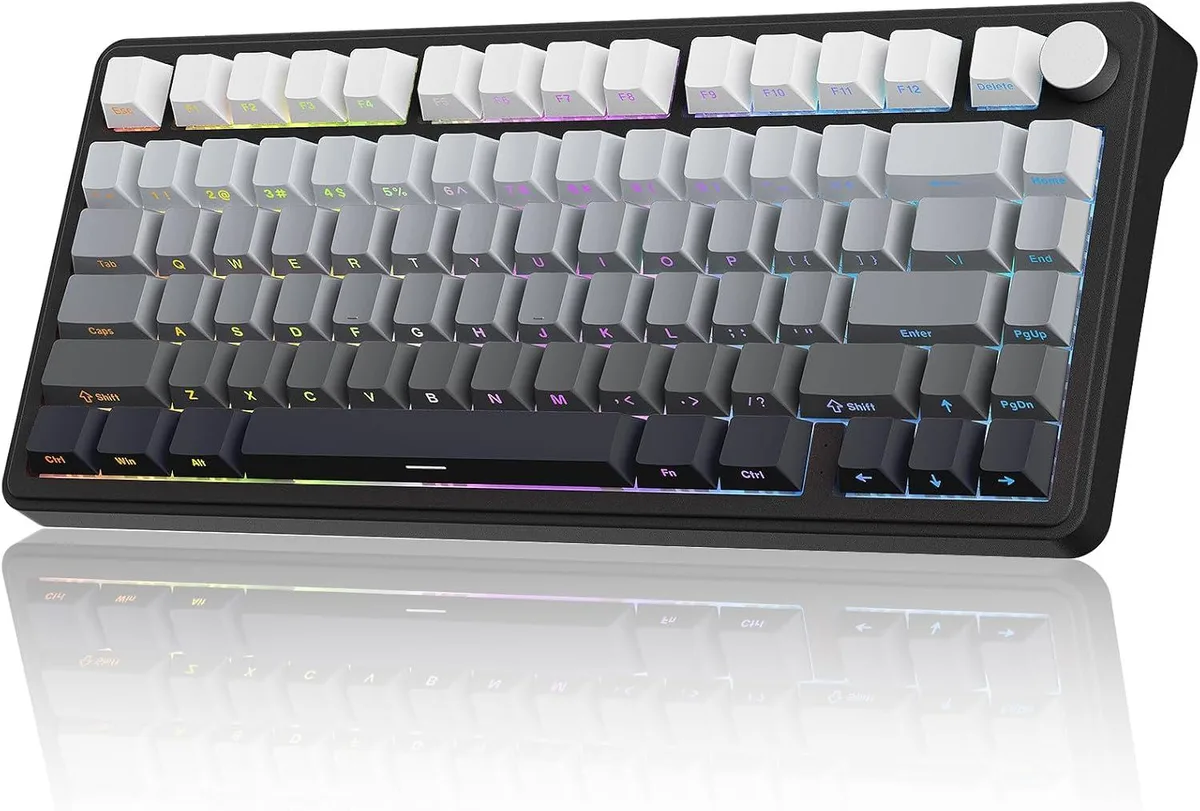 usbroway usbroway 75% Gasket Hot-Swappable Mechanical Gaming Keyboard White Black — product photo
