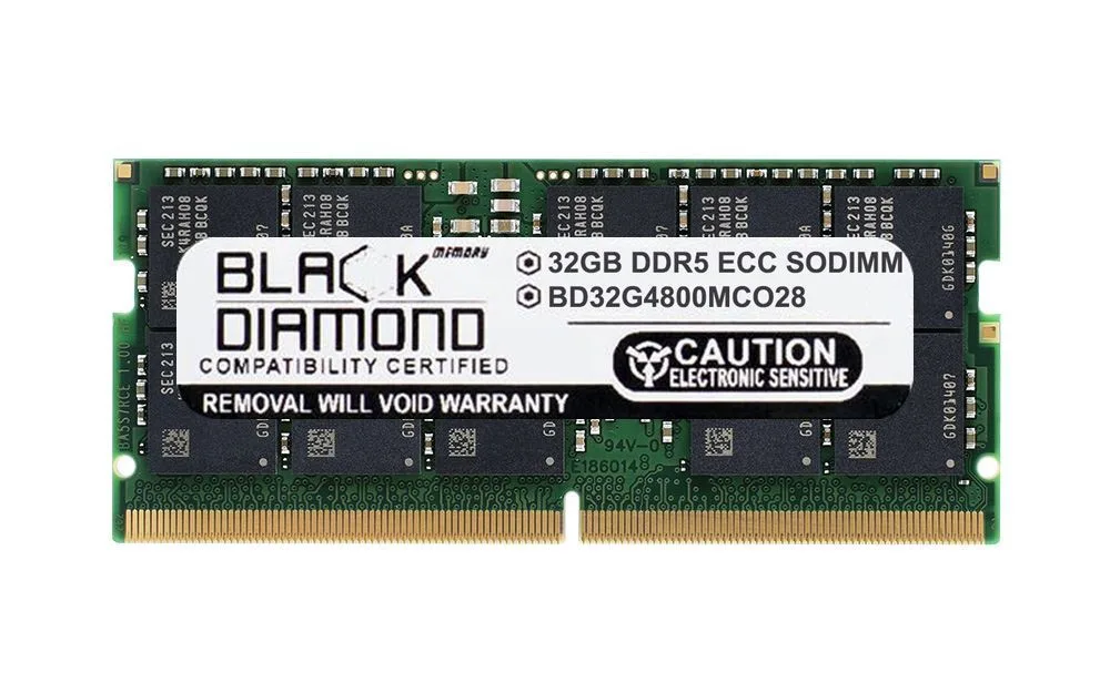 Black Diamond Memory Black Diamond Memory BD32G4800MCO28 32GB DDR5 4800 262-Pin SODIMM memory upgrade — product photo