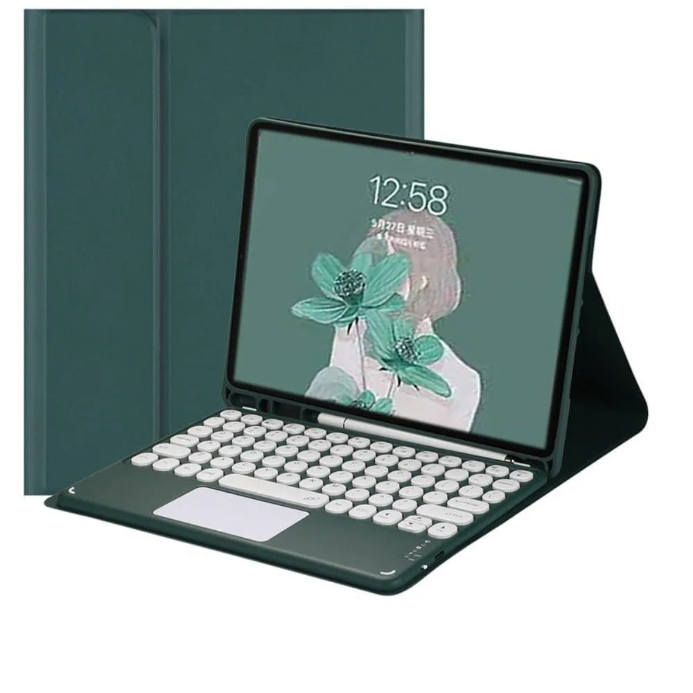 Green keyboard case with built-in trackpad for 9.7 inch iPad