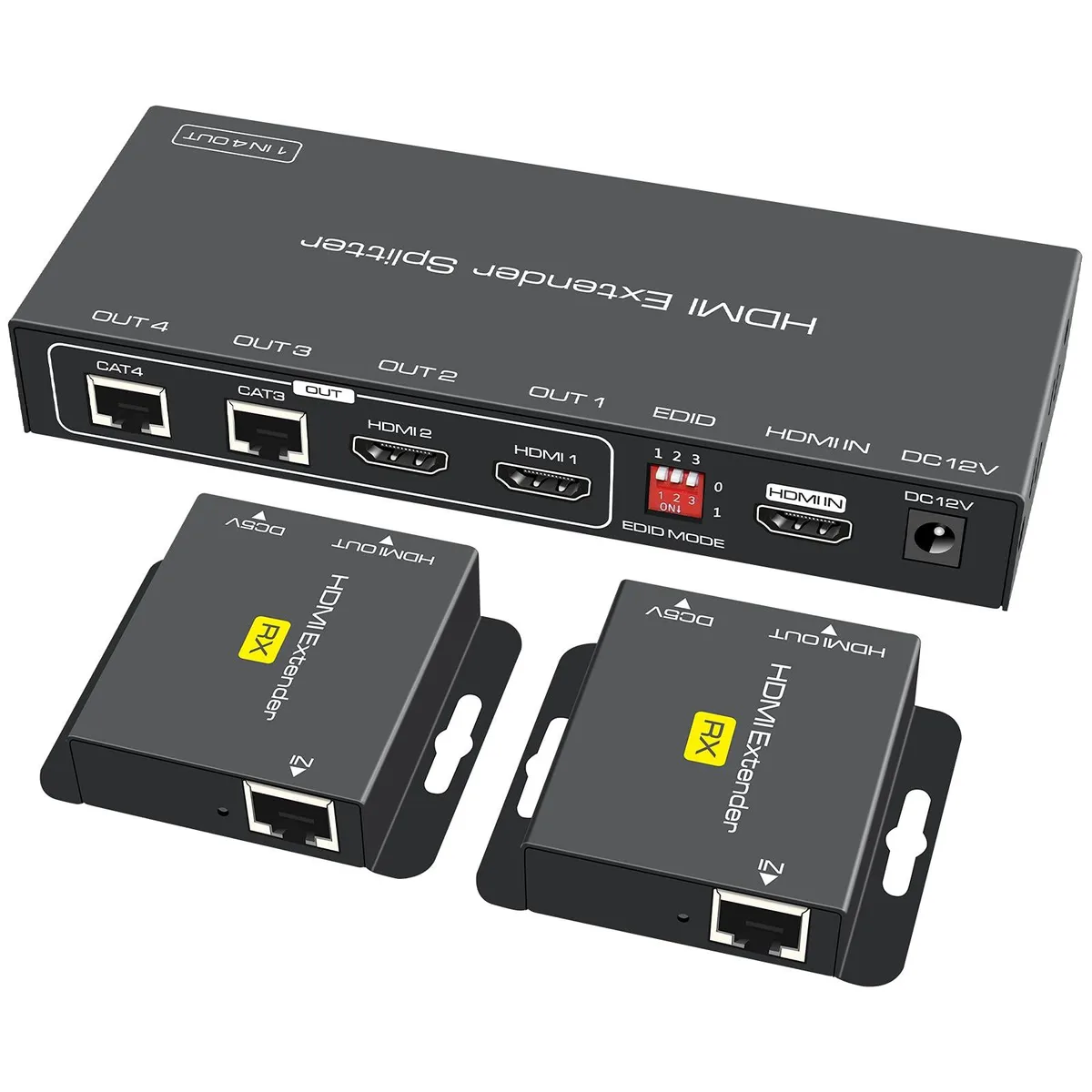 WRIARICH WRIARICH EX60H-712 HDMI Splitter 1 in 2 Out over Cat6 165ft — product photo