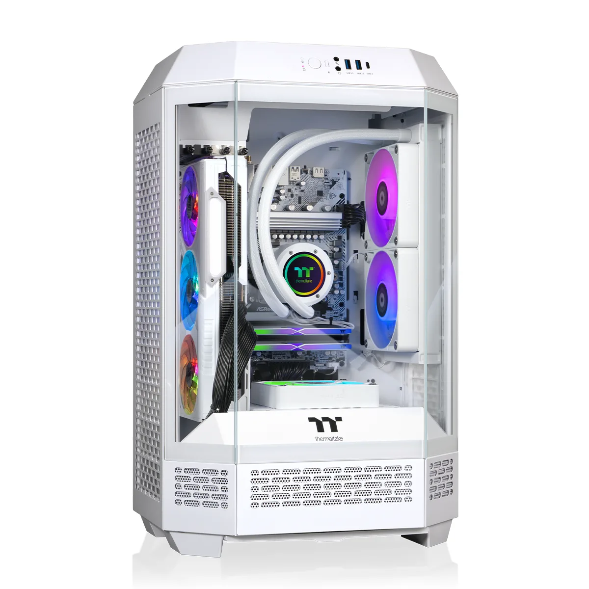 Thermaltake Thermaltake T3WT-B650-96X-LCS gaming PC Ryzen 5 7600X 32GB DDR5 2TB NVMe Radeon RX 9060 XT 16GB — product photo