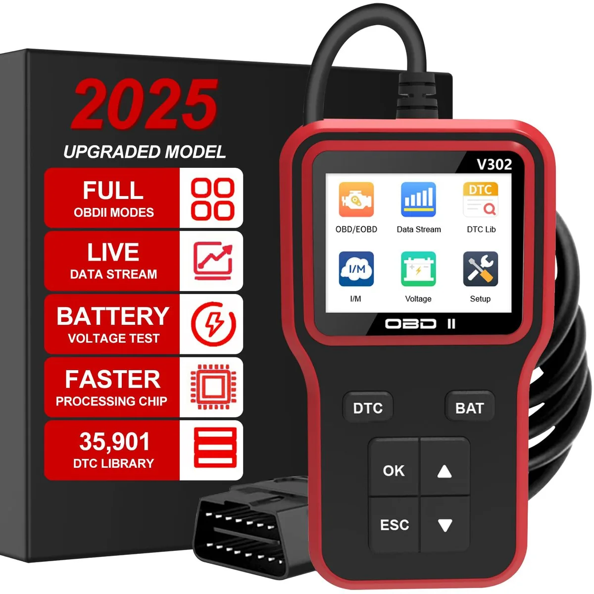 KEHIPI KEHIPI V302 OBD2 Scanner 2.8" 35901 DTCs 1996+ — product photo