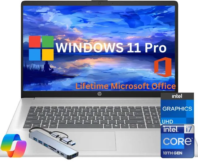 HP HP 17 laptop i7-1355U 32GB 512GB 17.3" FHD Silver — product photo