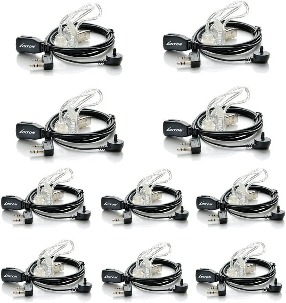 usbroway usbroway 10 Pack Acoustic Tube Earpiece with PTT Mic for Kenwood Baofeng Retevis — product photo