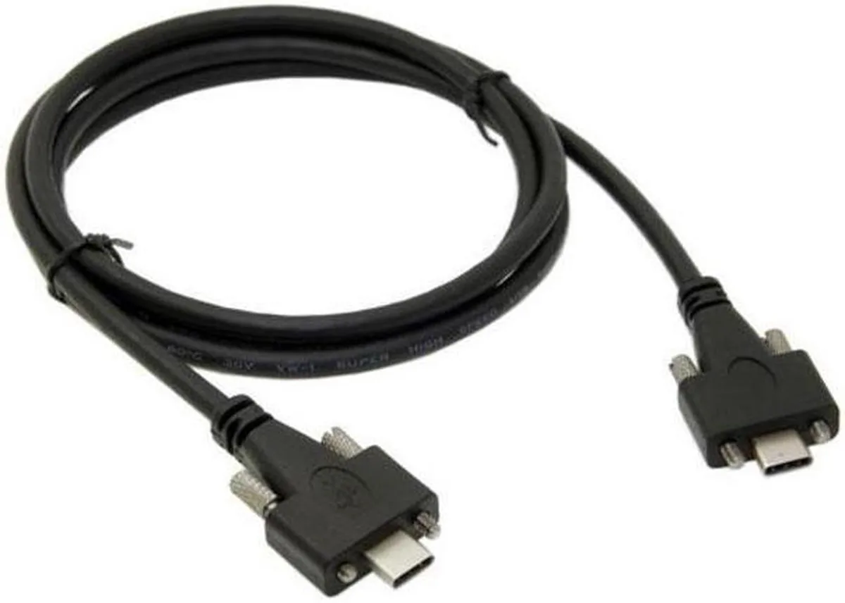 Aomoproing Aomoproing USB 3.1 Type-C Dual M2 Screws Locking to Locking USB-C 10Gbps Data Cable Panel Mount Type 1.2m — product photo
